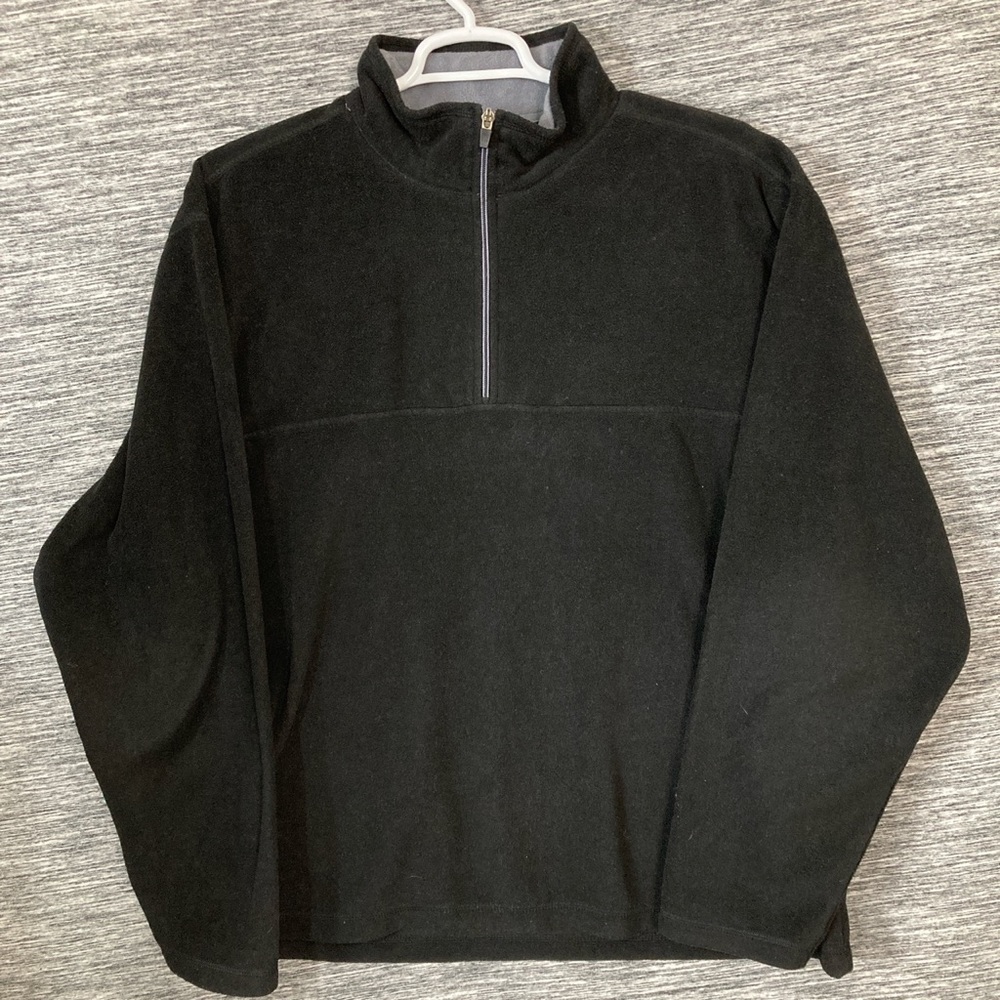Footlocker Men’s Black Fleece Mock Neck 1/3 Zip Sweater Long Sleeves
